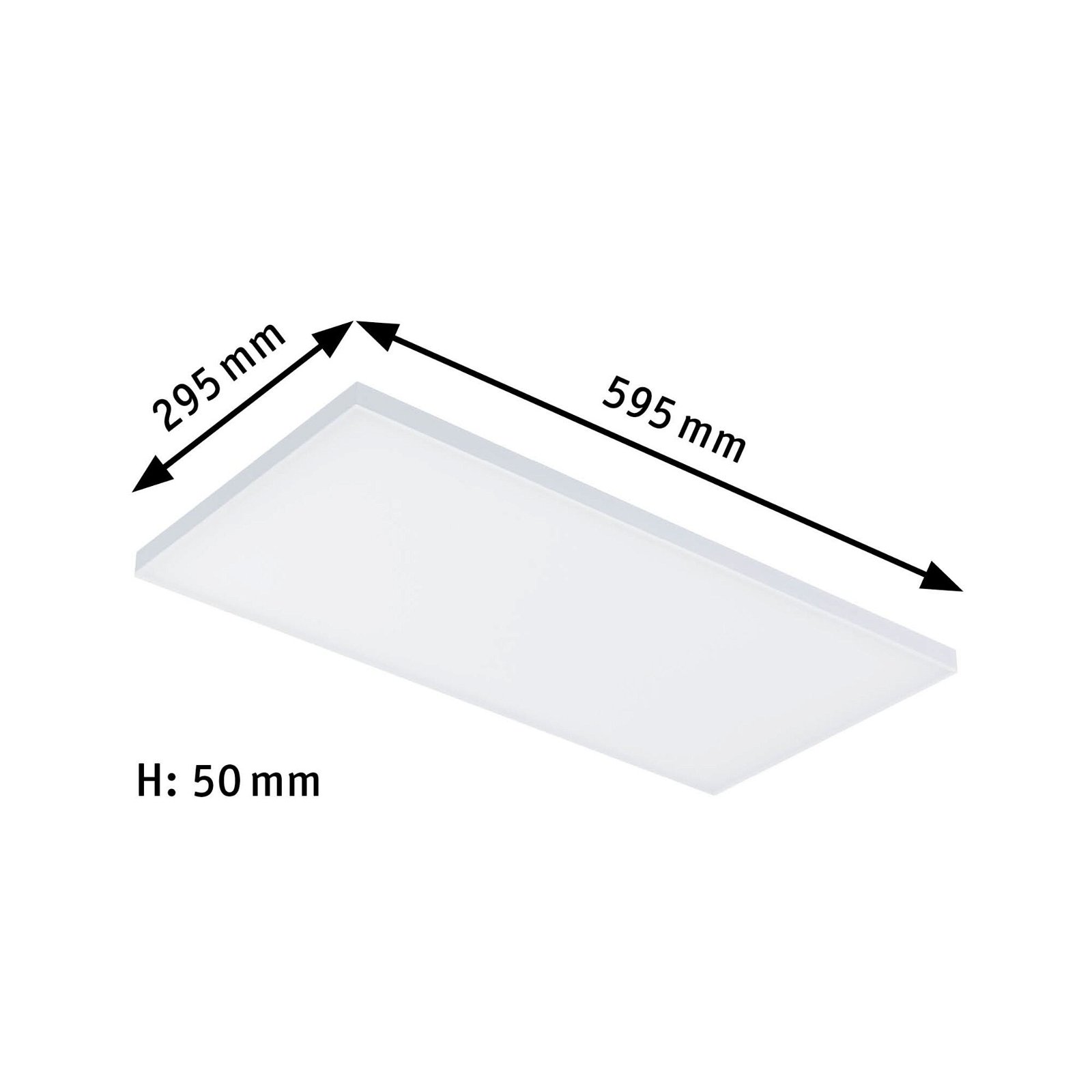 LED-paneel 3-Step-Dim Velora hoekig 595x295mm 3000K Wit mat dimbaar