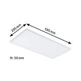 Rechteckiges weißes LED-Panel mit Maßen 595x295x50 mm für moderne Raumbeleuchtung
