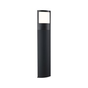 Poteau lumineux extérieur moderne en aluminium noir avec diffuseur blanc pour éclairage de jardin