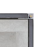 Cross-section of aluminum profile with LED lighting and black frame for light panels