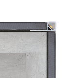 Cross-section of aluminum profile with LED lighting and black frame for light panels