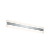 Modern silver aluminum LED wall light with white illumination for living spaces