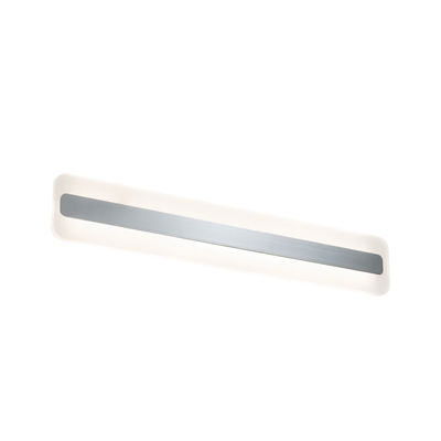 Modern silver aluminum LED wall light with white illumination for living spaces