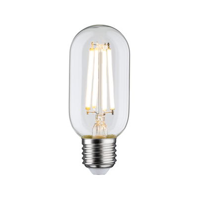 LED-Leuchtmittel in transparenter Glasröhre mit E27-Fassung, warmweißes Licht für energiesparende Beleuchtung