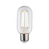 LED light bulb with clear glass tube and E27 base, warm white light for energy-efficient lighting