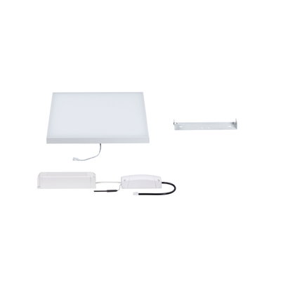 White LED panel with driver and mounting bracket made of plastic for energy-efficient room lighting