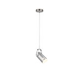 Moderner Pendelscheinwerfer aus gebürstetem Aluminium in Silber für gezielte Akzentbeleuchtung