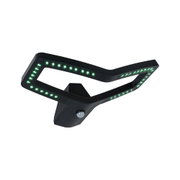 Black LED wall light with green illumination and motion sensor made of plastic for outdoor use