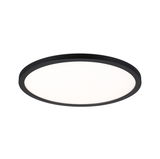 Plafonnier LED rond avec cadre en aluminium noir et diffuseur blanc pour éclairage moderne