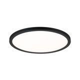 Plafonnier LED rond avec cadre en aluminium noir et diffuseur blanc pour éclairage moderne