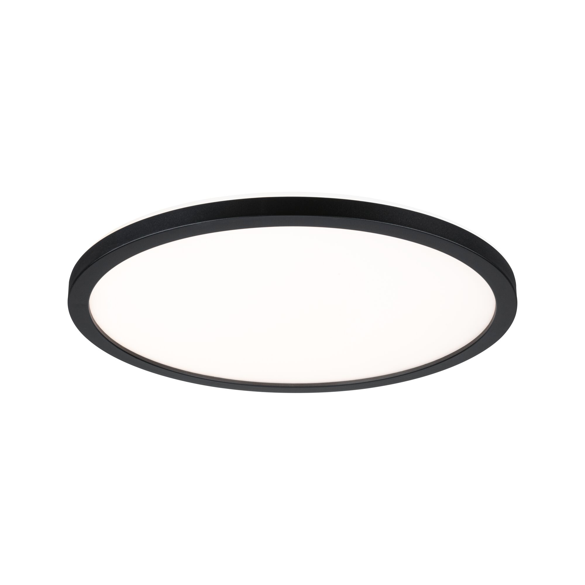Panneau LED Atria Shine Backlight rond 293mm 16W 1600lm 3000K Noir Plafonnier rond avec cadre en métal noir et diffuseur blanc pour éclairage moderne
