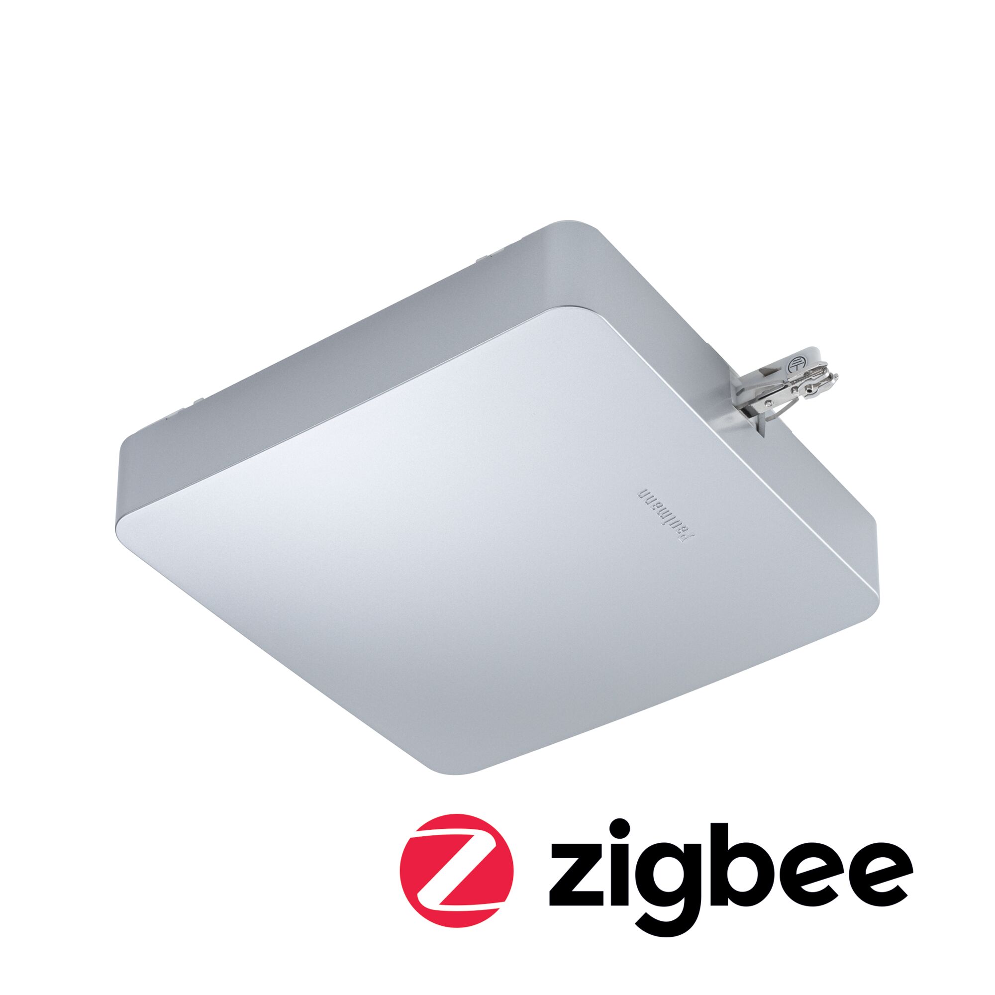 Paulmann quadratische LED-Deckenleuchte aus silbernem Aluminium mit Zigbee-Funktion für Smart Home