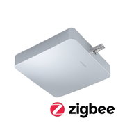Paulmann quadratische LED-Deckenleuchte aus silbernem Aluminium mit Zigbee-Funktion für Smart Home
