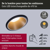 Spot LED encastré avec lumière blanc chaud 2700K et variation sur 3 niveaux par interrupteur mural