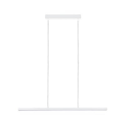 Minimalist white metal LED pendant light for modern interiors with energy-efficient lighting