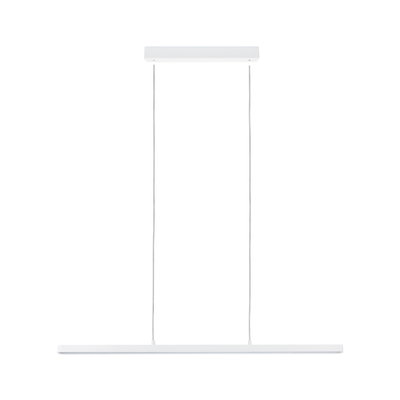 Minimalist white metal LED pendant light for modern interiors with energy-efficient lighting
