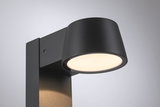 Modern black metal LED outdoor wall light with warm white illumination for garden and terrace
