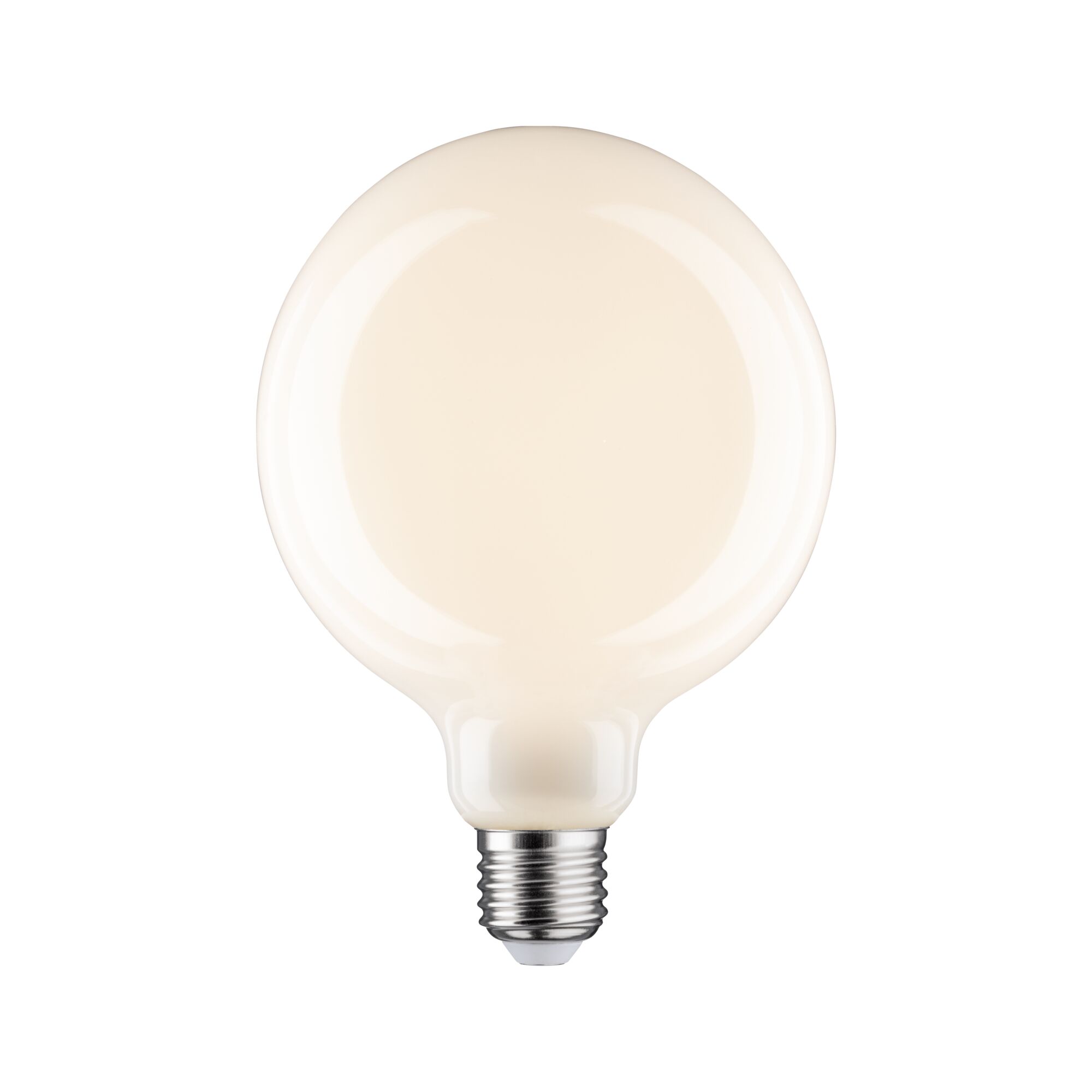Runde LED-Glühbirne mit milchigem Glas und E27-Fassung für energiesparende Beleuchtung