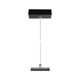 Black metal ceiling mount with steel cable for light fixture suspension, modern design