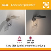 Solarbetriebene weiße Außenwandleuchte mit Akku und energiesparender LED-Beleuchtung