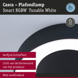 Casca zwarte plafondlamp met wit smart RGBW-licht en IP44 bescherming voor binnenverlichting