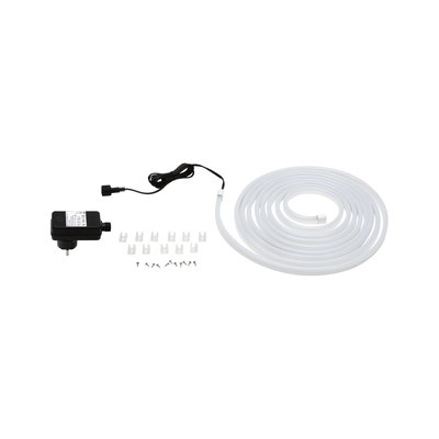 Bande lumineuse LED blanche avec adaptateur, clips et vis pour installations d'éclairage flexibles