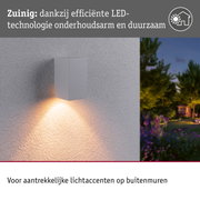 LED-wandlamp Flame insectvriendelijk IP44 hoekig 58x103mm 2200K 4W 265lm 230V 75° Wit Metaal