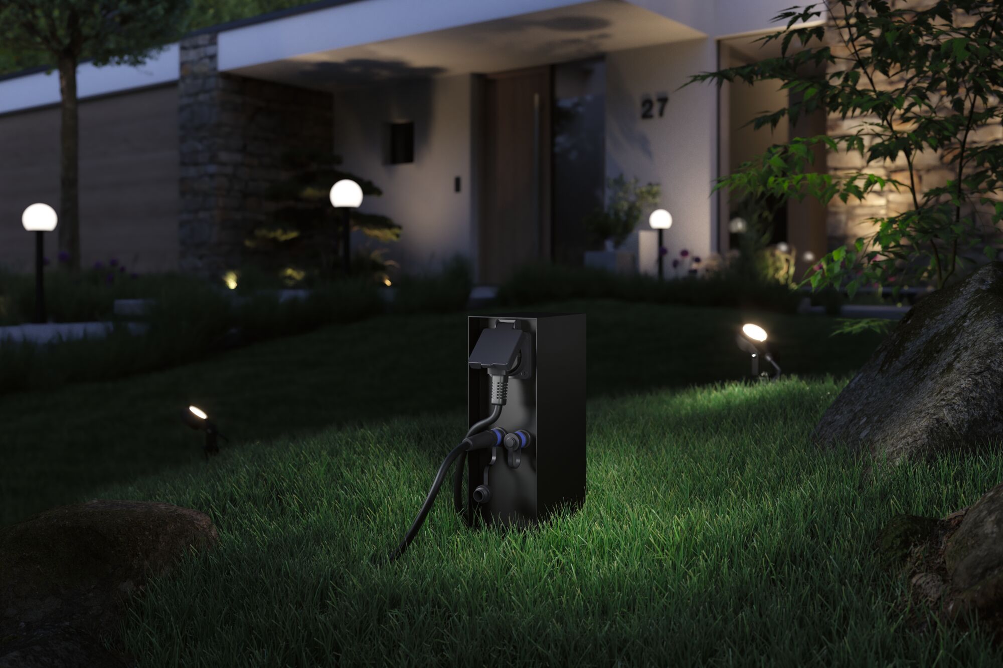 Plug & Shine Colonne de prises Rio IP44 Anthracite