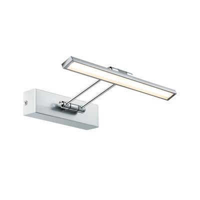 Modern chrome LED wall light with warm white illumination for stylish room lighting