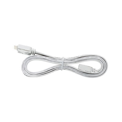 Câble plat blanc avec connecteurs, adapté pour éclairage LED et systèmes de contrôle lumineux