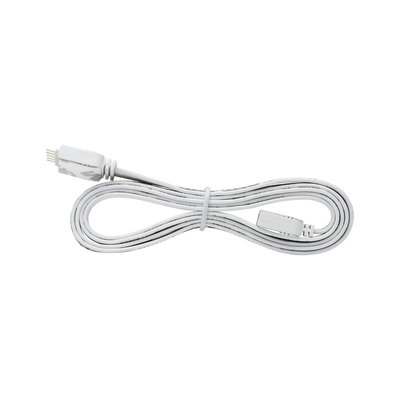 Weißes Flachbandkabel mit Steckverbindern, geeignet für LED-Beleuchtung und Lichtsteuerung