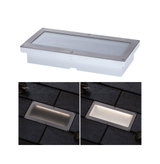 Rechteckige Edelstahl-Einbauleuchte mit milchigem Glas für Außenbereiche, energiesparende LED-Beleuchtung