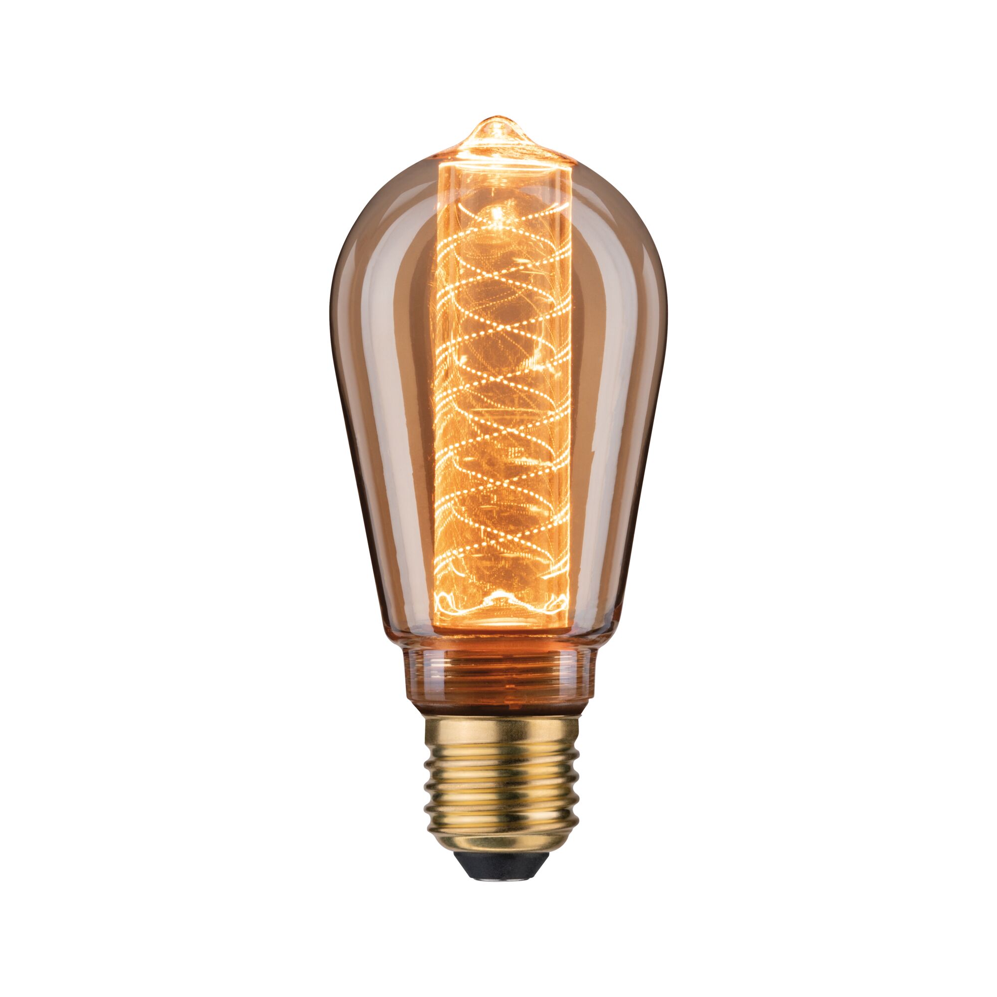 Inner Glow Edition LED Kolben Innenkolben Spiralmuster E27 230V 120lm 3,6W 1800K dimmbar Gold Vintage LED-Glühbirne mit warmem Bernsteinlicht und Spiralfaden aus Glas für dekorative Beleuchtung