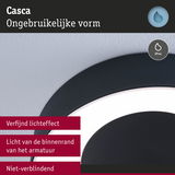 Ronde zwarte LED-plafondlamp met IP44 en licht van de binnenrand, geschikt voor badkamer.