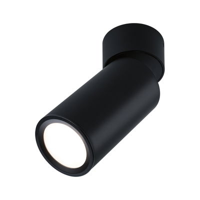 Spot LED de plafond noir en métal au design rond pour éclairage intérieur moderne