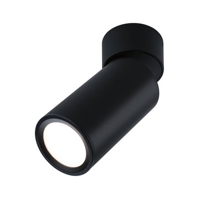 Spot LED de plafond noir en métal au design rond pour éclairage intérieur moderne