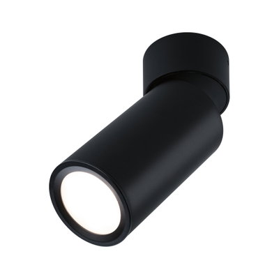 Black metal LED ceiling spotlight with round design for modern indoor lighting