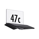 Black LED house number light with motion sensor and white sign displaying number 47c