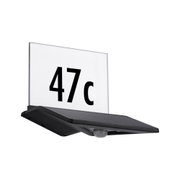 Schwarze LED-Wandleuchte mit transparentem Acrylschild und Bewegungssensor für Außenbereiche