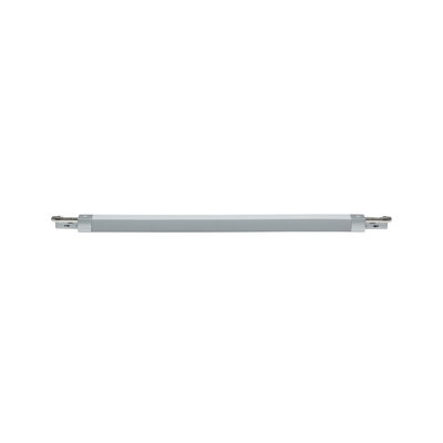 Länglicher grauer Aluminium-LED-Schienenverbinder für flexible Lichtsysteme im Innenbereich.