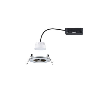 Witte LED inbouwspot met zwarte kabel en metalen beugel voor moderne binnenverlichting