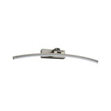 Curved LED wall light in brushed silver metal for modern indoor lighting solutions