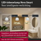 LED-inbouwlamp Nova Smart met gouden rand en 45 mm inbouwdiepte voor intelligente verlichting