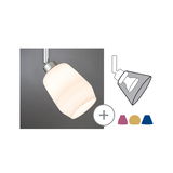 Moderner Deckenstrahler mit weißem Glas und silbernem Metall, dimmbares LED-Licht für Wohnräume