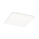 White square LED ceiling panel with plastic frame for modern room lighting solution