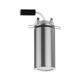 Stainless steel recessed spotlight with round design and white diffuser for modern LED ceiling lighting