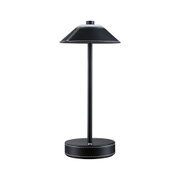 Schwarze Tischlampe mit Lederbezug und weißer Naht, moderner LED-Schreibtischleuchte