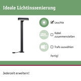 Schwarze LED-Außenleuchte mit einfachem Anschluss für Gartenbeleuchtung und Lichtinszenierung