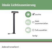 Schwarze LED-Außenleuchte mit integriertem Kabel und Stecker für flexible Gartenbeleuchtung