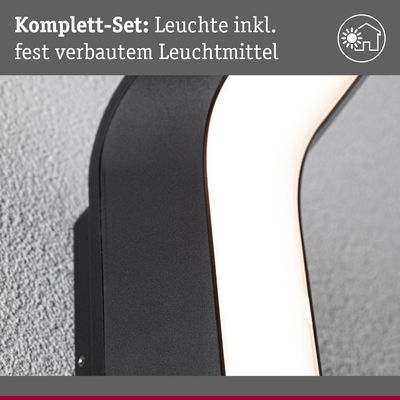 Schwarze LED-Wandleuchte mit integriertem Leuchtmittel und modernem Design für Innenbeleuchtung